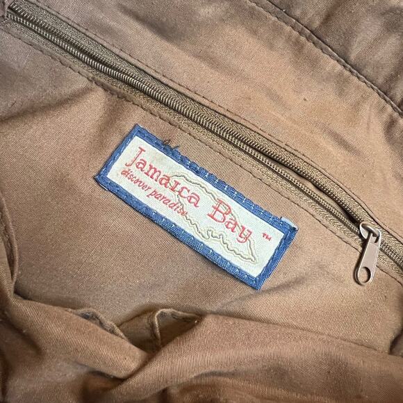 Jamaica Bay Shoulder Bag Womens Khaki Brown Canvas Embroidered Floral Lined Boho - Picture 6 of 12